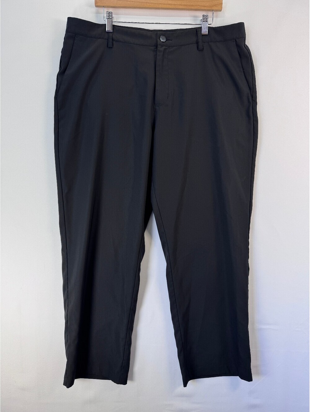 Adidas Climalite 3 Stripe Golf Pants Black Performance Straight Leg Mens 38x30